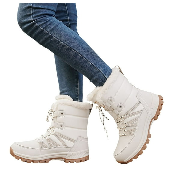 Waterproof Winter Snow Boots for Women Warm Insulated Lace up Outdoor Walking Hiking Mid Calf Booties
