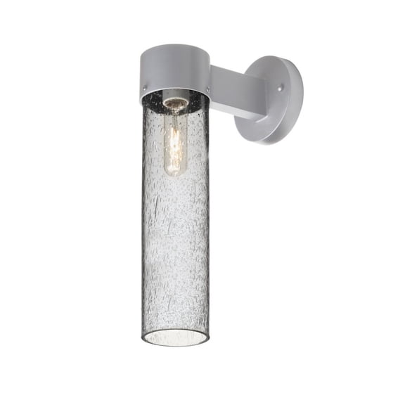 JUNI16CL-WALL-SL Besa Lighting Juni 16-One Light Outdoor Wall Sconce-5 Inches Wide by 17.5 Inches High-Silver Finish-Clear Bubble Glass
