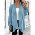 thumbnail image 6 of Women'S Cardigan Long Sleeve Asymmetrical Knit Open Front Cardigan Outwear Sky Blue S, 6 of 8