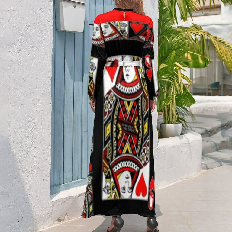 CASINO RED QUEEN OF HEARTS PATTERN RED-BLACK ART Long Dress Party dresses for women birthday dress - Walmart.com CASINO RED QUEEN OF HEARTS PATTERN RED-BLACK ART Long Dress Party dresses for women birthday dress - Walmart.com