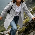 thumbnail image 5 of Windbreaker Jacket Women Waterproof Longline Hooded Jacket Solid Color Drawstring Waist Zip Up Raincoat with Pockets Outdoor Hiking Jacket, 5 of 9