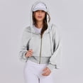 thumbnail image 6 of Women's Zipper Y2k Hoodies Casual Long Sleeve Track Jackets with Pockets Athletic Workout Coat for Women with Hood, 6 of 6
