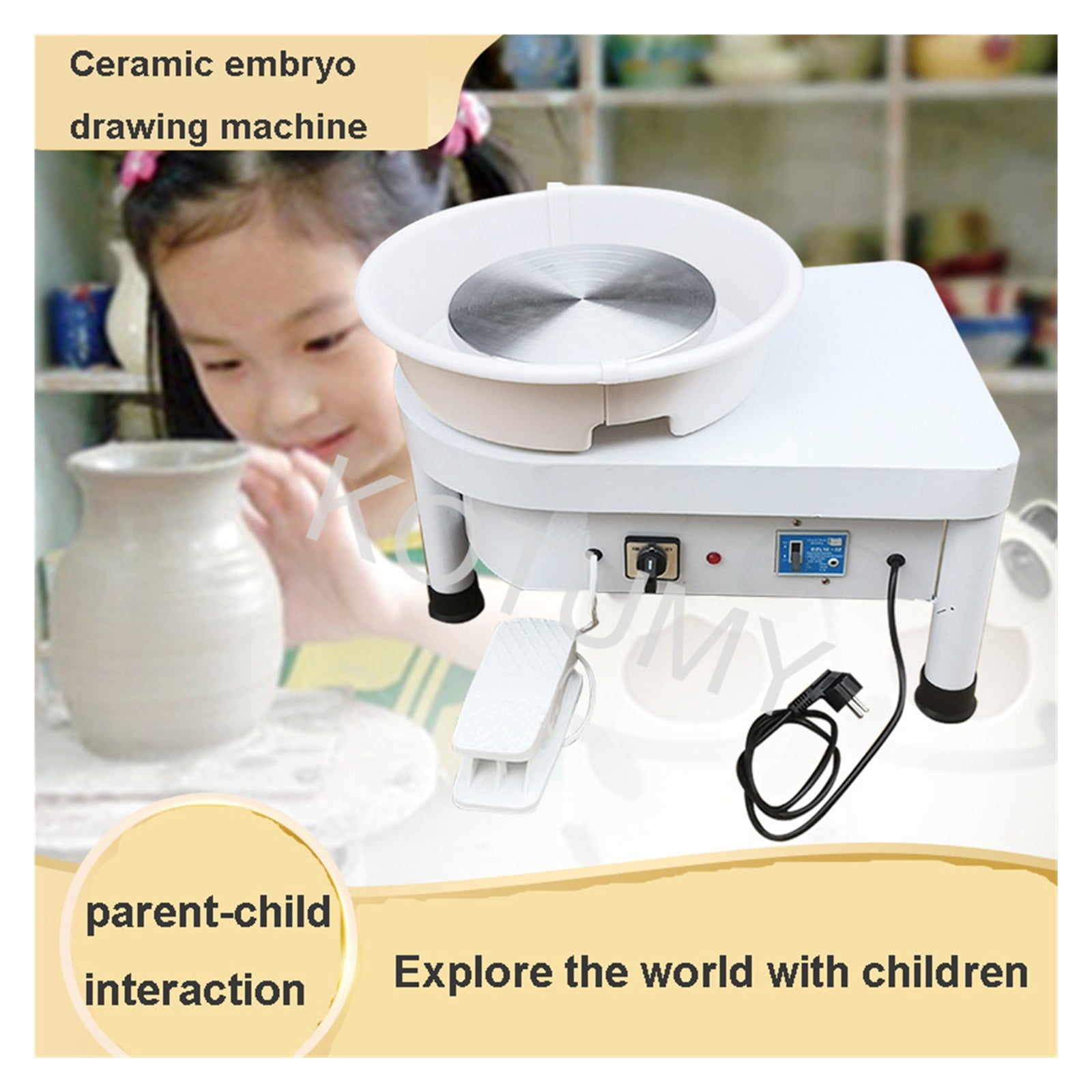 25cm 350W Improved Household Children Electric Pottery Wheel Treadle Ceramic Drawing Machine Clay Forming DIY Tool ,Power Tools