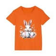 thumbnail image 3 of Virmaxy Boys Girls Easter Party Cotton Tee Rabbit & Egg Hunt Design Round Neck T-shirt for 3-10Yrs Summer Camp Sunday Brunch Orange-3 7 Years, 3 of 4