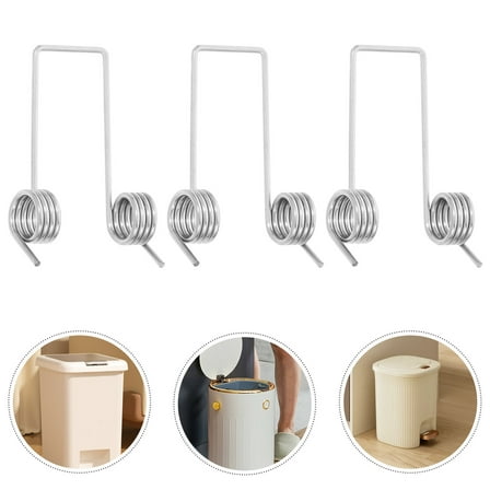 OUNONA 6pcs Heavy-Duty Garbage Can Stainless Steel Spring For Trash Can Lid Replacement Push Style Trash Can Lid Spring Fitting Trash Can Repairing Spring Parts