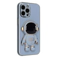 thumbnail image 2 of Phone Protective Case Electroplated Cartoon Foldable Shockproof Wear-resistant Camera Protector Multifunctional Astronaut Mobile Phone Cover with Stand for  14/Pro/Max (Plus), 2 of 7