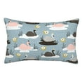 thumbnail image 1 of Wukai Swan Princess On Lake Print Plush Throw Pillow Cover, Double-sided Pillow Protector without Pillow Core, with Hidden Zipper, Home Decorations-14"x20", 1 of 6