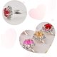 thumbnail image 3 of 36 Uds. Anillos de gemas de diamantes de imitación ajustables para niñas pequeñas en caja, conjunto de anillos de joyería para niños con vitrina en forma de corazón, 3 of 4