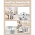 thumbnail image 4 of Invengo Whisper Quiet Cat Water Fountain with 6 Filters, 3.2L/108oz Pet Water Fountain for Cats, Stainless Steel Automatic Water Dispenser with LED Window & 2 Flow Modes, Easy to Clean, 4 of 9