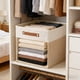 thumbnail image 5 of Cubo de tela plegable | Organizador cuadrado de 33 x 33 x 33 cm para armario, juguetes y hogar | Poliéster plegable con asas | Beige o gris, 5 of 6