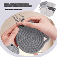 thumbnail image 4 of Juego de Posavasos con Orejas de Gato, Posavasos de Algodón Tejido a Mano para Gatos, Posavasos Absorbente Antideslizante para Bebidas, 6 Pzas con Soporte, 4 of 4
