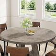 Tribesigns Round Dining Table for 4, Grey Kitchen Table 47 Inch