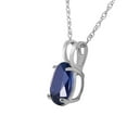 thumbnail image 2 of Galaxy Gold 1 Carat 14k 20" Solid White Gold Oval-shaped Natural Sapphire Pendant Necklace, 2 of 3