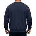 thumbnail image 4 of Domuza Men's Crewneck Fleece Sweatshirt Solid Color Classic Pullover Long Sleeve Tops Fall Winter Casual Regular Fit Sweatshirts, 4 of 4