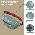 thumbnail image 5 of Fanny Pack Turquoise Christmas Snowflake Pattern Waist Pack Bag,Running Cross Bag,Waterproof Large Fanny Packs for Women Men for Travel Running Hiking Cycling, 5 of 6