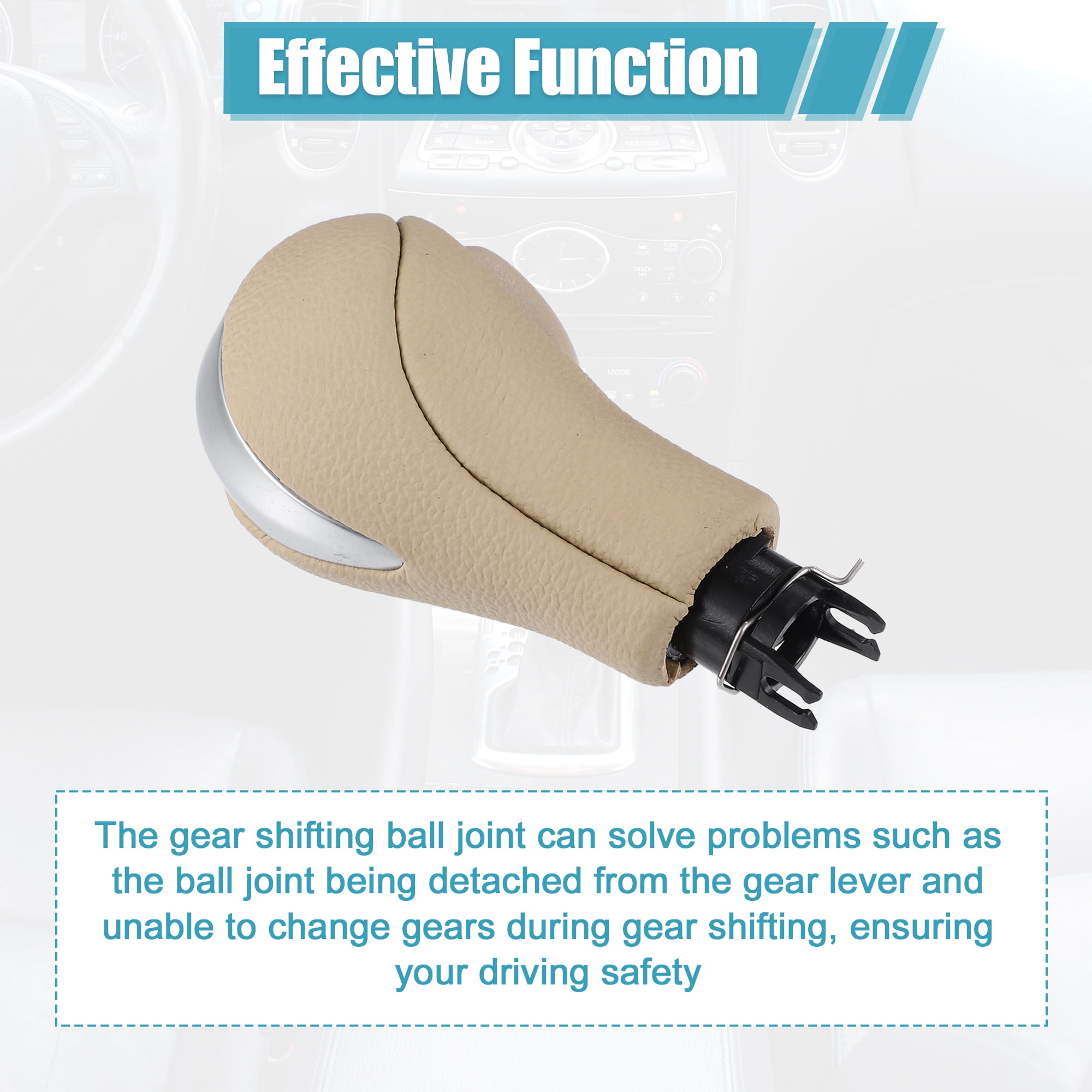 Unique Bargains Automatic Gear Shift Knob Handle for Infiniti EX35 FX35 FX50 G25 G35 G37 Q60 QX50 No.34910-1LA6C Beige