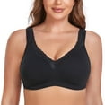 thumbnail image 3 of Women Full Coverage Non Padded Wirefree Plus Size Minimizer Cotton Bra 52DDD, 3 of 7