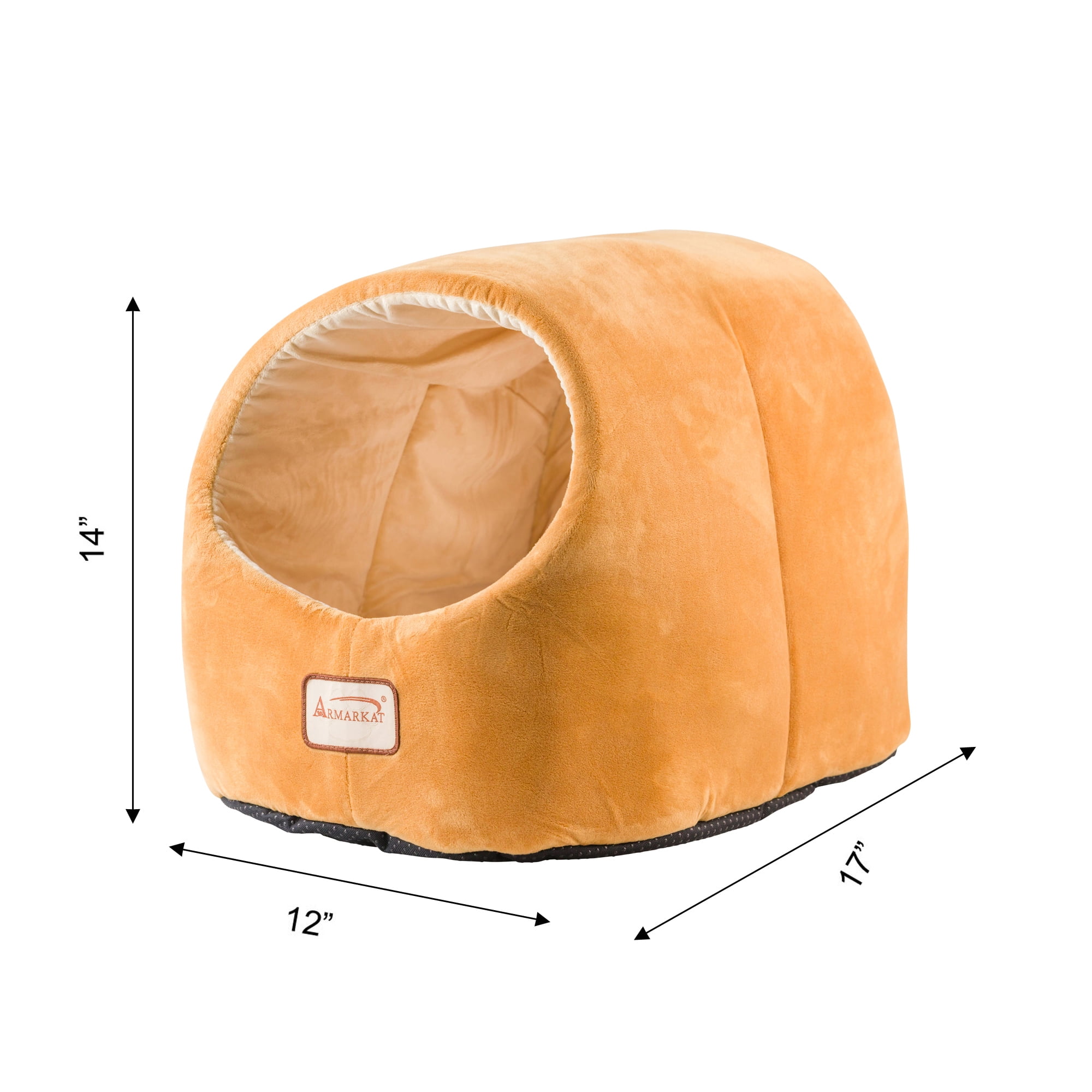 Armarkat Covered Pet Cat Bed, Brown