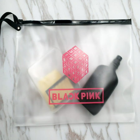 Fancyleo BLACKPINK/TWICE/GOT7 Best Fans Gift Transparent Zipper Pencil Cases Simple Pencil Pouches Makeup