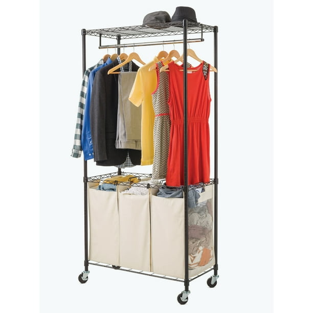 3Shelf Deluxe Rolling Garment Rack, Chrome atelieryuwa.ciao.jp