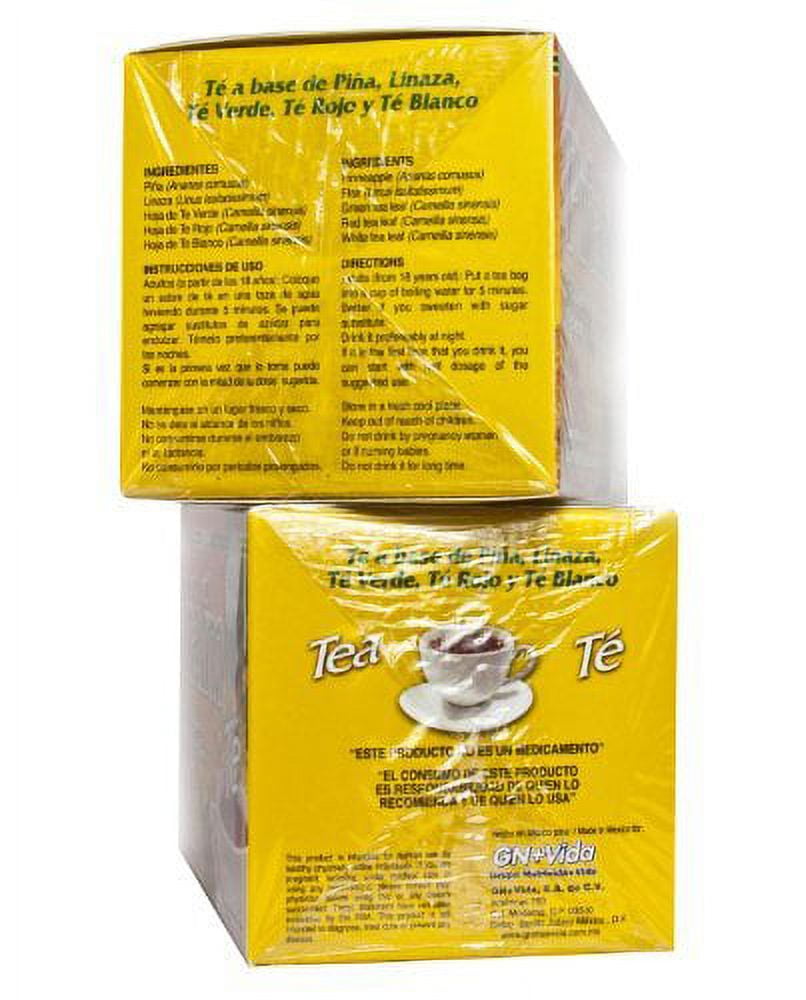 Pinalim Tea – Pineapple, Flax, Green & White Tea Blend – 30-Day Supply – Mexican Formula
