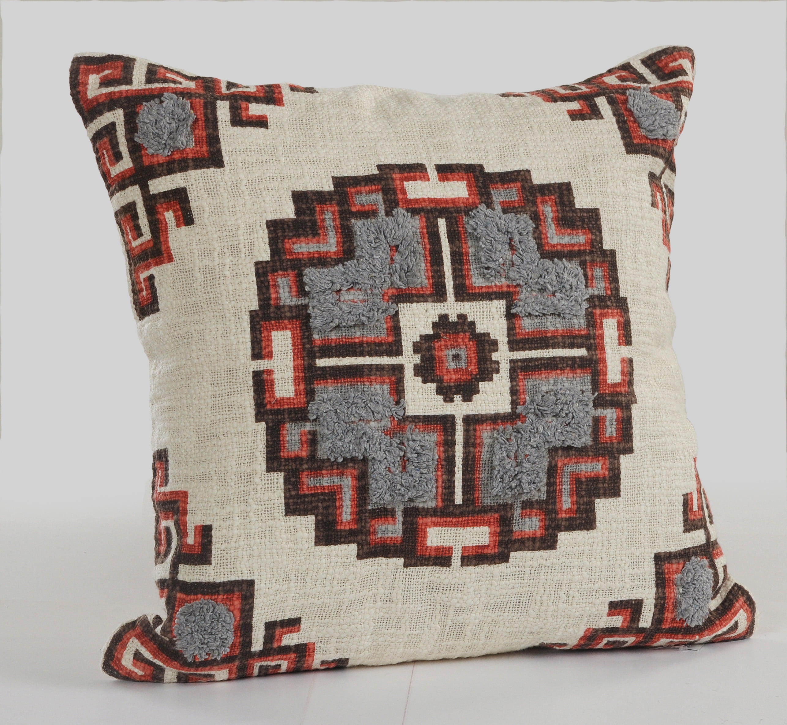 Harlow Hill Qasim 18" x 18" Brown/Beige Geometric Cotton Adult Decorative Throw Pillow Cover
