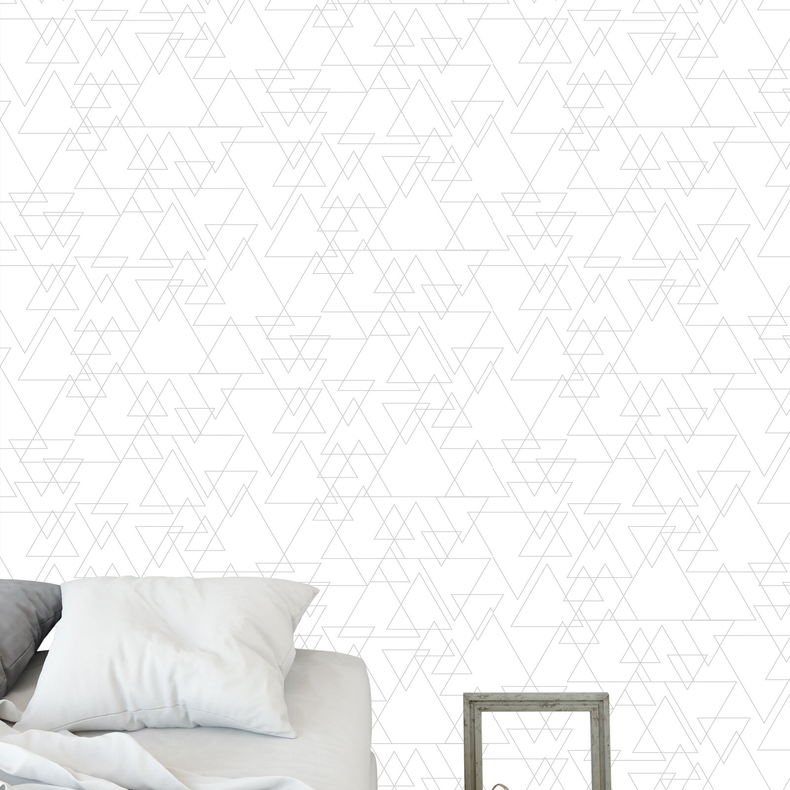 Bozrah Intersecting Triangles Peel and Stick Wallpaper Panel, Removal
