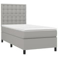 thumbnail image 3 of vidaXL Box Spring Bed with Mattress Light Gray 39.4"x74.8" Twin Fabric, 3 of 6