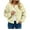 Beige, variant on Womens Jacket Fuzzy Fleece Fall Coats Casual Crew Neck Button Down Jackets for Women Fall Trendy Outerwear with Pockets Solid Color Long Sleeve Cropped Cardigan for Women S-2XL Brown