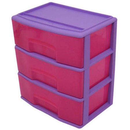 Homz Mainstays Large 3 Drawer Wide Cart Viol Brickseek