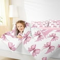 thumbnail image 5 of Feelyou Princess Initial A Letter Full Size Comforter Sets, Fashion Pink Bowknot Bedding Comforter Set, Teens Kids Girls Women Reversible Bedding Sets, Ultra Soft Bedroom Decor, 3-Piece, 5 of 9