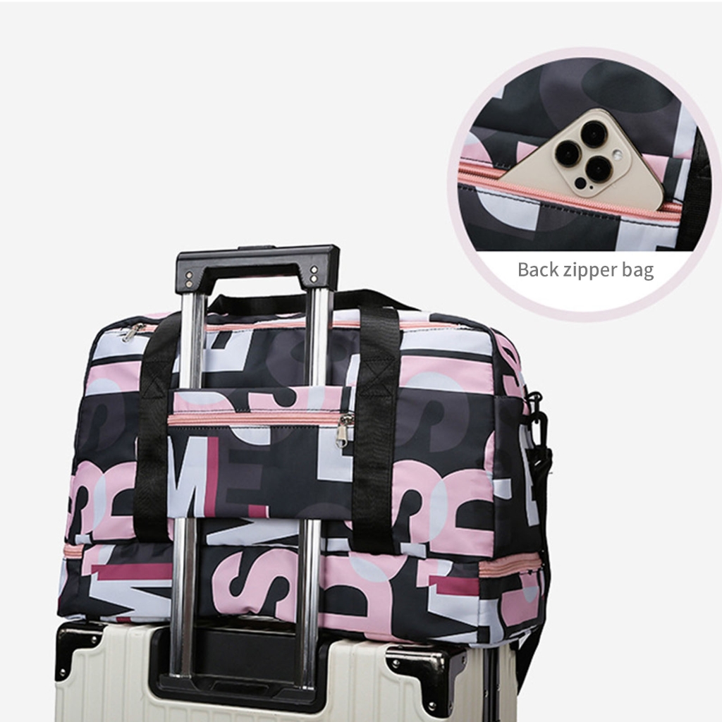 Spacious Sports Bag With Shoe Storage Lightweight Oxford Handbag For Fitness Travel And Daily Commute