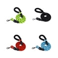 thumbnail image 3 of Nylon Pet Leash Replacement Flexible Elastic Reflective Solid Color Padded Handle Outdoor Playing Walking Rope Tool Supplies with Hook Black, 3 of 8