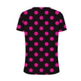 thumbnail image 4 of Women's Fashion Casual Loose Blouse, Polka Dot Print V-Neck Short Sleeve T-Shirt, Stylish Printed Tee for Women, Comfortable V-Neck Casual Top, Trendy Summer Blouse for Daily Wear, 4 of 5