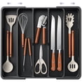 thumbnail image 1 of Cajón de cocina ampliable Aujen, organizador de cubiertos, negro, 1 of 8