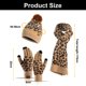 thumbnail image 2 of Gorro de punto con estampado de leopardo para invierno, bufanda larga y guantes para pantalla táctil, gorro grueso y cálido de tres piezas, 2 of 5