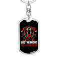 thumbnail image 5 of Brotherhood Forced By Fire Stainless Steel or 18k Gold Premium Swivel Dog Tag Keychain, 5 of 10