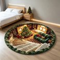 thumbnail image 6 of 3D Optical Illusion Christmas Round Rug, Non-Slip Washable Carpet with Christmas Tree Living Room Print for Living Room, Bedroom and Entryway Holiday Decor, 19.69 Inch, 6 of 8