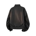 thumbnail image 4 of Mens Fall Jackets Zip Up Stand Up Collar Elastic Cuffs Trendy Casual Motorcycle Coats with Pocket Black S, 4 of 7