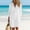 White, variant on FDGIU Women's Collared Half Button 3/4 Sleeve Shirt Midi Dress, Casual Summer Loose Tunic Mid Dress with Pockets