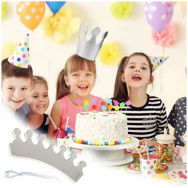 WREESH 10pcs enfants adultes anniversaire chapeaux casquette couronne  chapeau princesse fête décoration papier