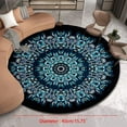 thumbnail image 2 of Boho Round Rug 16Inches Small Round Area Rug Non-Slip Round Bathroom Rug Washable Throw Rugs for Bedroom Oriental Distressed Round Kitchen Office Circle Rug Round Carpet for Living Dining Room Sofa, 2 of 2