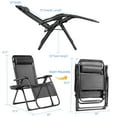 thumbnail image 3 of Gymax Folding Zero Gravity Lounge Chair Recliner w/ Cup Holder Tray Pillow Black, 3 of 7
