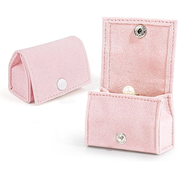 Compact Velvet Ring Earring Box - Keep Your Rings Safe and Stylish On - Ideal Gift for Women, Girls