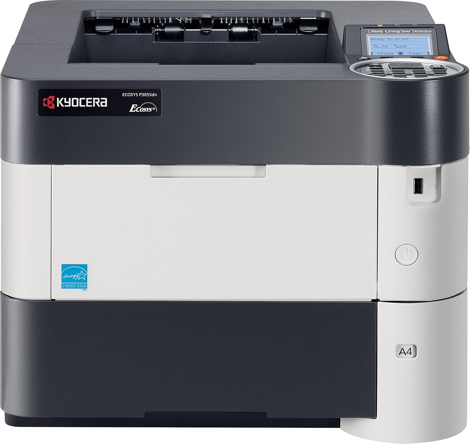 Kyocera ECOSYS P3055dn B&W Network Laser Printer – 55 PPM, 1200 dpi, Duplex, Wireless & Wi-Fi Direct, 5-Line LCD Display - 1102T72US0