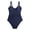 style-05 Dark Blue, variant on Curenmufel Swimsuits for Curvy Women Women's One Piece Swimsuit Scoop Neck Slimming Bathing Suit High Cut Cheeky Swimwear