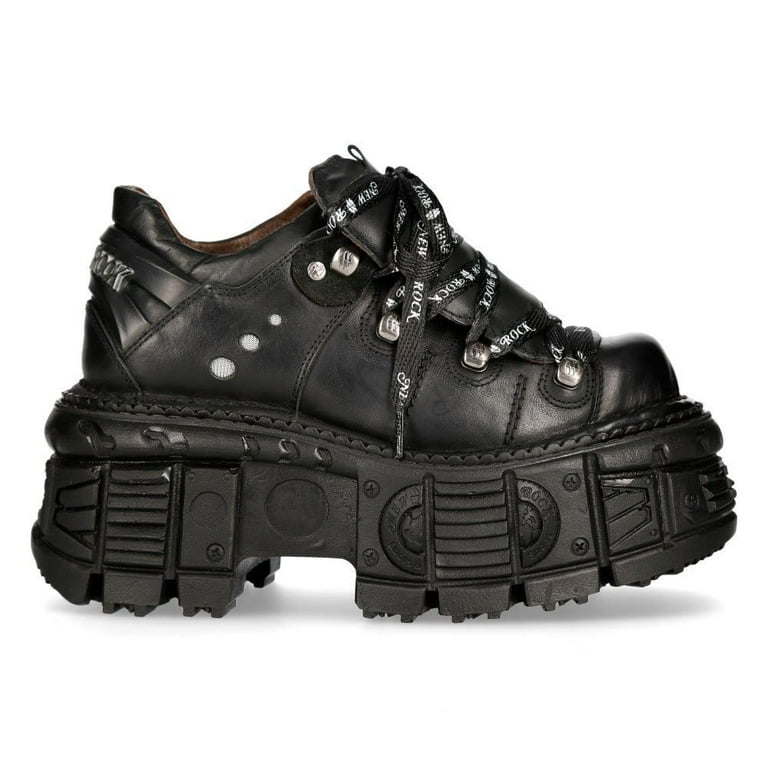 New Rock Boots M-TANK120N Unisex Black 100% Leather Goth