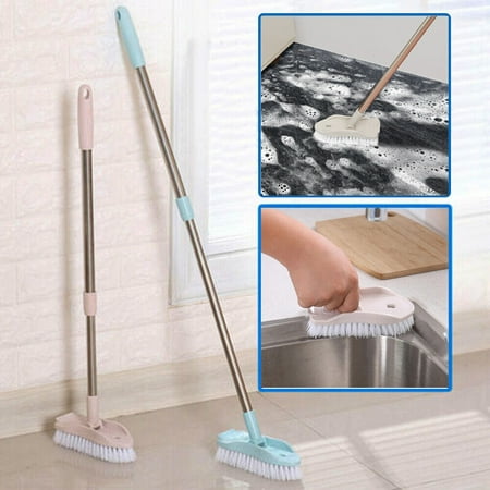 

Tub Tile Scrubber Brush with 37 Long Handle Detachable Shower Cleaning Brush Bathroom Scrubber Stiff Bristle Edge Corner Cleaning Brush for Bathroom Kitchen Floor Wall Patio Baseboard