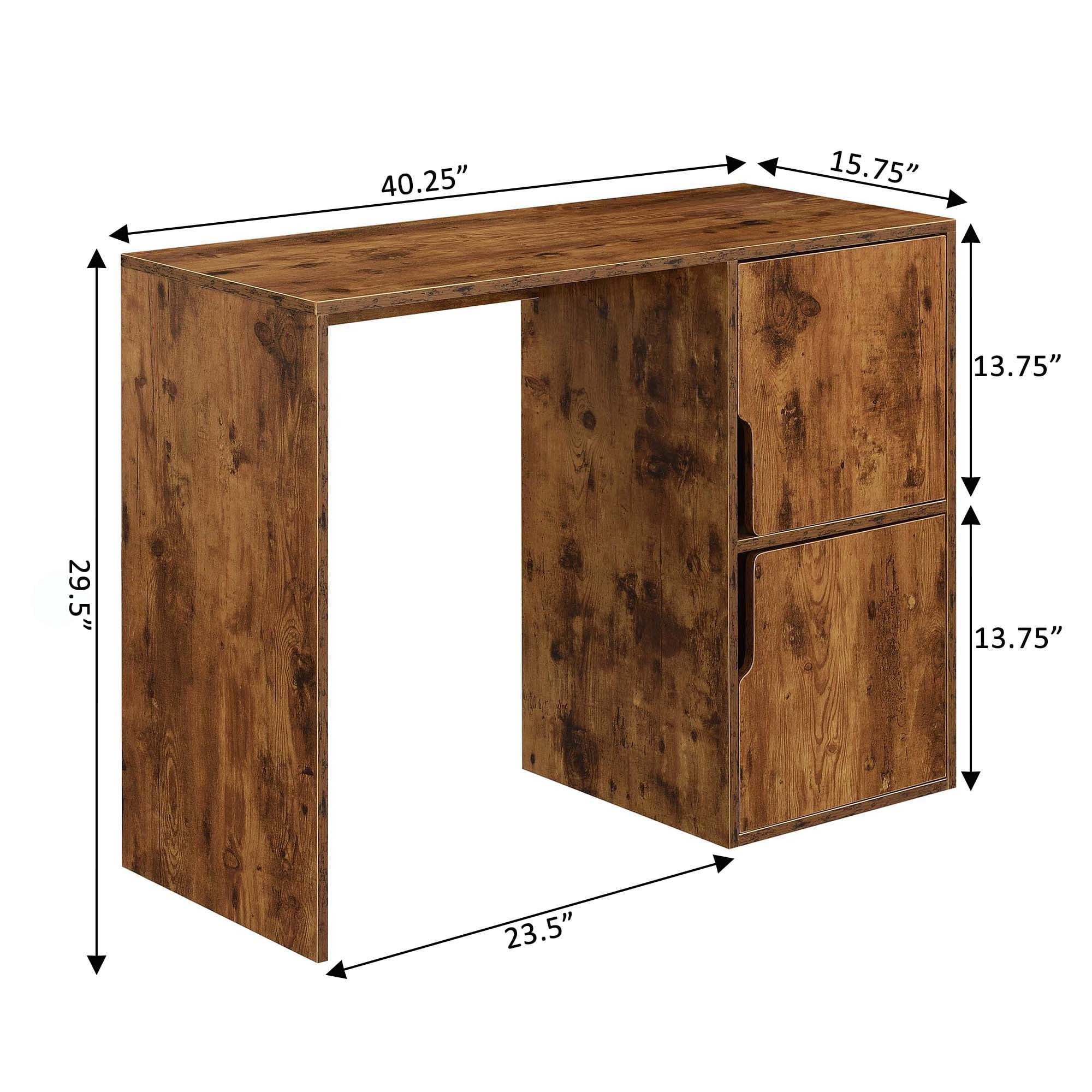 Convenience Concepts Designs2Go 29.50" Tall Student Desk with Storage Cabinets, Barnwood, All Ages
