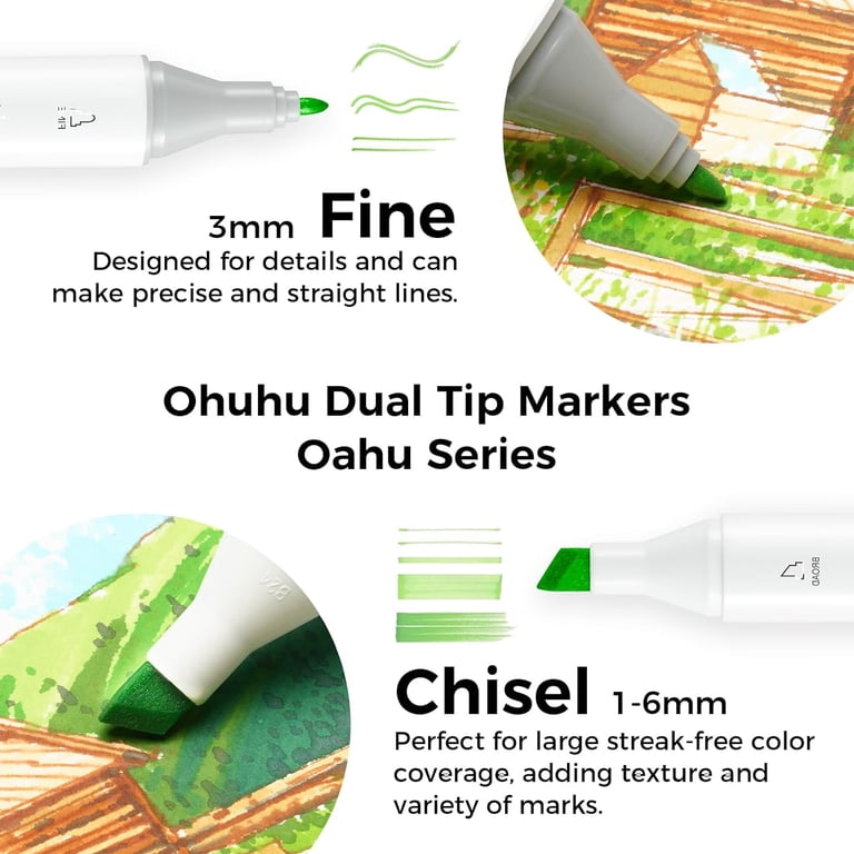 Alcohol Markers, 80 Colors, Dual Tip, Refillable photo 2